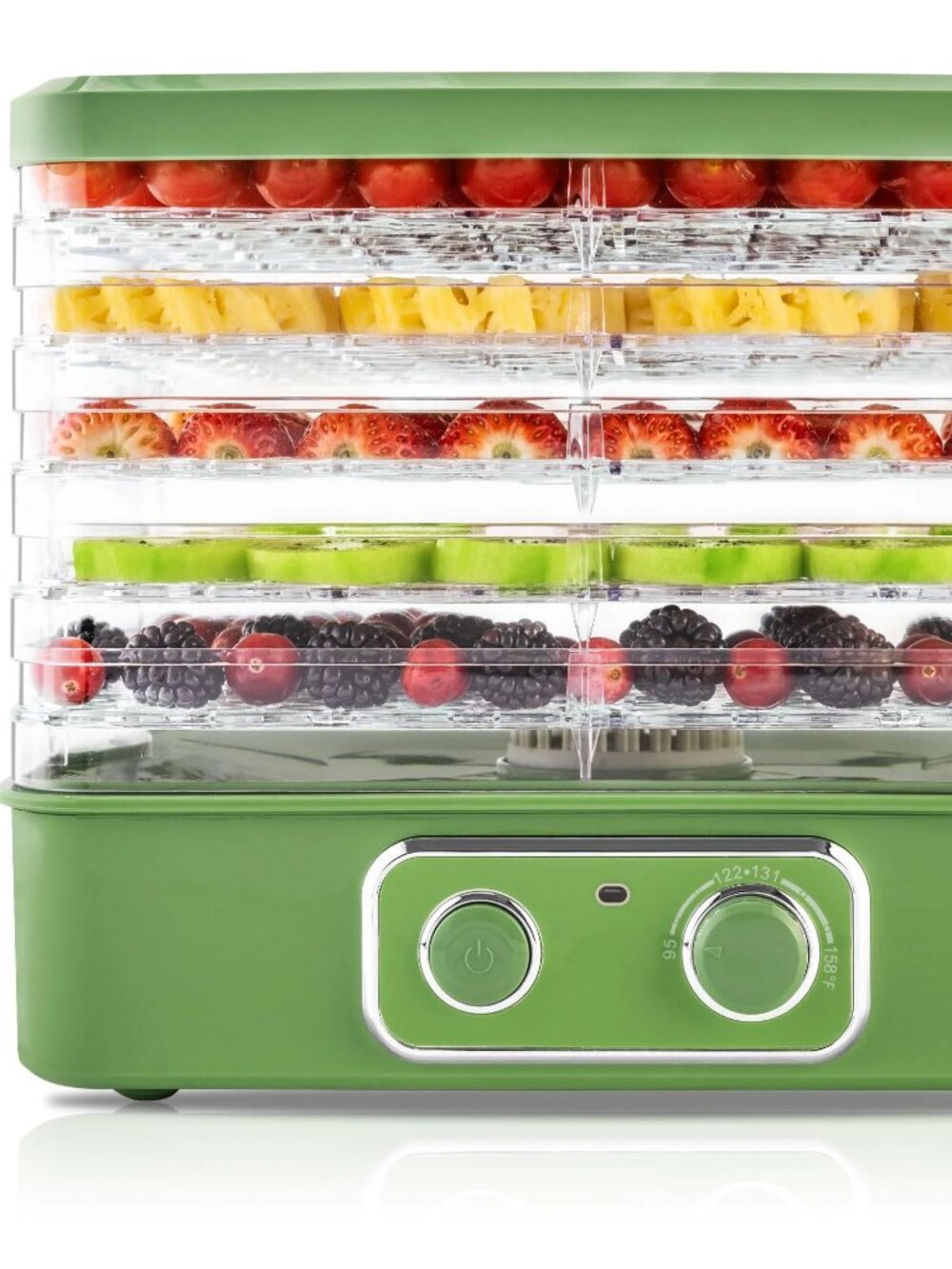 PUKOMC Food Dehydrator BPA-Free Stackable Tray Adjustable Temperature